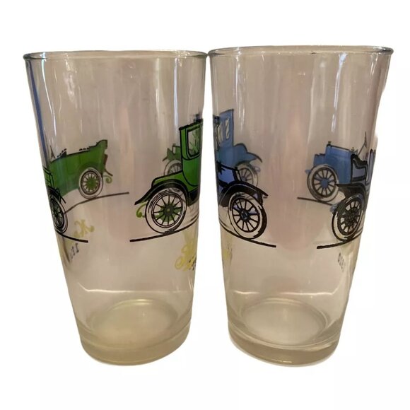 Set Of 2 - Glass Oakland 1911 Buick 1910. Maxwell 1914 Studebaker 1915 -GUC - Picture 4 of 4